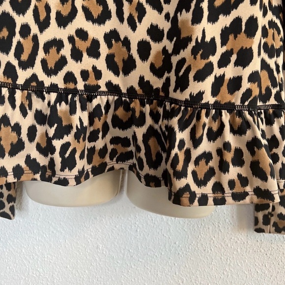 KATE SPADE | Leopard Print Long Sleeve Ruffle Bottom Size XS - Picture 3 of 11